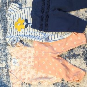 Baby girl short sleeve and legging set